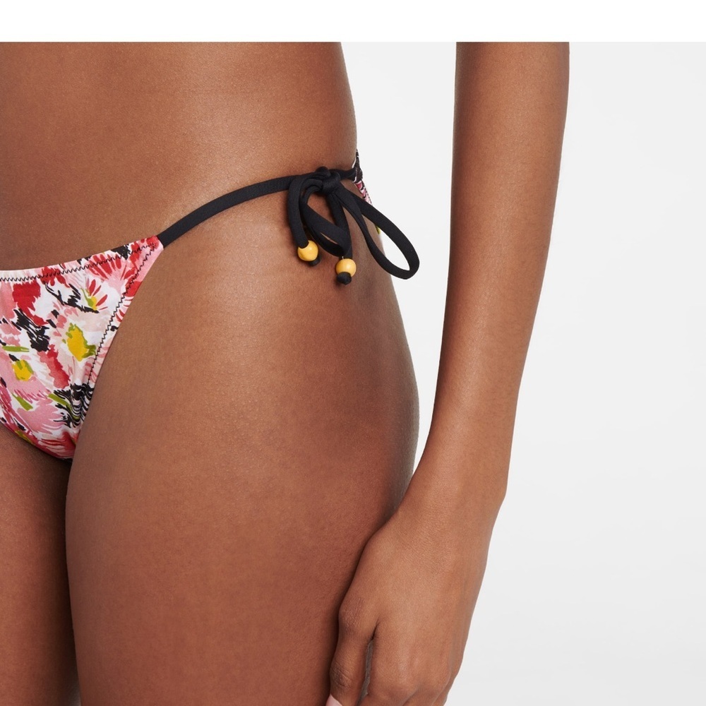 NWT STELLA MCCARTNEY Watercolor Pink Floral Bikini Bottom With Side Ties XS - Picture 4 of 16